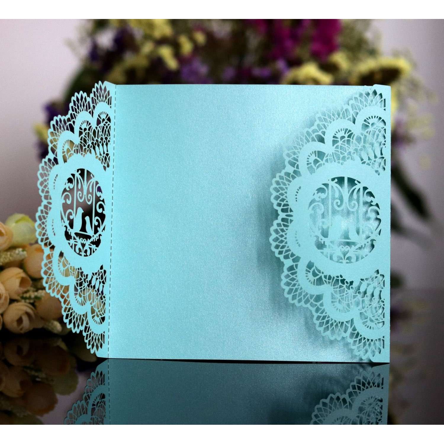 Laser Holder Square Invitation Card Wholesale Wedding Supplies